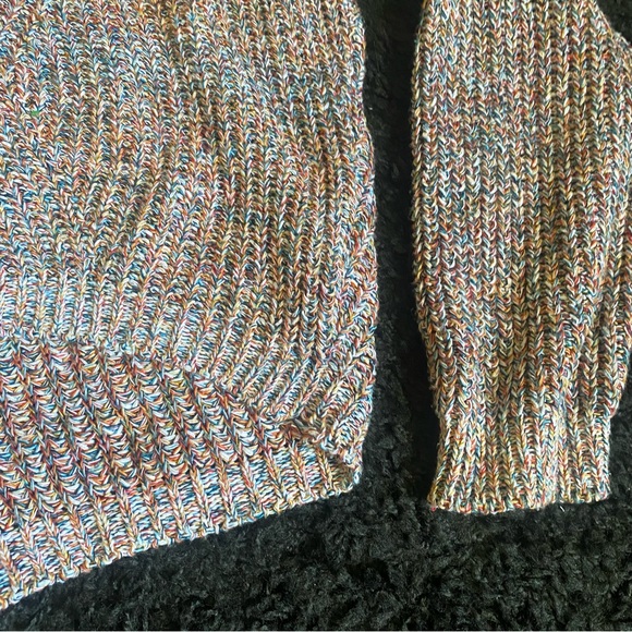 Express Multicolor Knit Keyhole Back Sweater - Picture 2 of 7